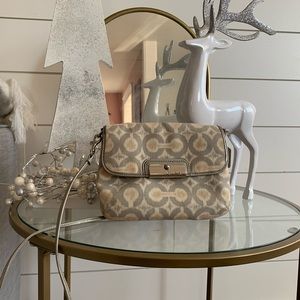 Pink and tan Crossbody coach purse